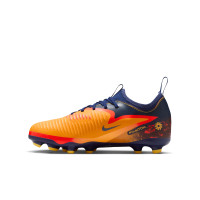 Nike Phantom 6 Low Haaland Academy Gazon Naturel Artificiel Chaussures de Foot (MG) Enfants Bleu Foncé Orange Jaune Rouge