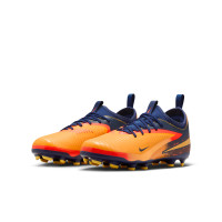 Nike Phantom 6 Low Haaland Academy Gazon Naturel Artificiel Chaussures de Foot (MG) Enfants Bleu Foncé Orange Jaune Rouge