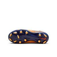 Nike Phantom 6 Low Haaland Academy Gazon Naturel Artificiel Chaussures de Foot (MG) Enfants Bleu Foncé Orange Jaune Rouge