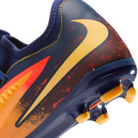 Nike Phantom 6 Low Haaland Academy Gazon Naturel Artificiel Chaussures de Foot (MG) Enfants Bleu Foncé Orange Jaune Rouge