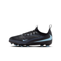Nike Phantom 6 Low Academy Gazon Naturel Artificiel Chaussures de Foot (MG) Enfants Noir Bleu Clair