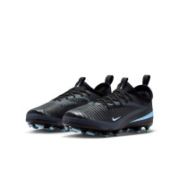 Nike Phantom 6 Low Academy Gazon Naturel Artificiel Chaussures de Foot (MG) Enfants Noir Bleu Clair