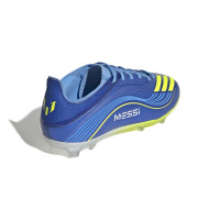 adidas F50 Messi Elite Gazon Naturel Chaussures de Foot (FG) Enfants Bleu Jaune