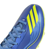 adidas F50 Messi Elite Gazon Naturel Chaussures de Foot (FG) Enfants Bleu Jaune