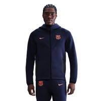 Nike FC Barcelone Tech Fleece Gilet 2025-2026 Bleu Foncé Orange