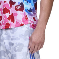 adidas x BAPE Maillot de Foot Bleu Rose Blanc