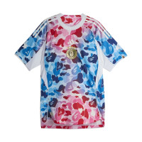 adidas x BAPE Maillot de Foot Bleu Rose Blanc