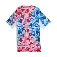 adidas x BAPE Maillot de Foot Bleu Rose Blanc