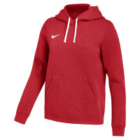 Pull à capuche en polaire Nike Park 26 pour femmes, rouge et blanc