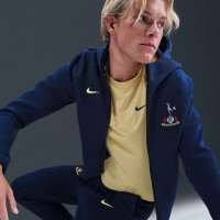 Nike Tottenham Hotspur Tech Fleece Survêtement Full-Zip 2025-2026 Bleu Foncé Jaune