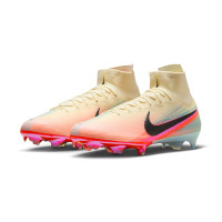 Nike Zoom Mercurial Superfly 10 Kerr Elite Gazon Naturel Chaussures de Foot (FG) Jaune Clair Rose Turquoise