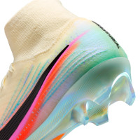 Nike Zoom Mercurial Superfly 10 Kerr Elite Gazon Naturel Chaussures de Foot (FG) Jaune Clair Rose Turquoise