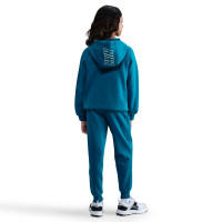 Nike Club Fleece Sportswear Trainingspak Hooded Kids Donkerblauw Wit