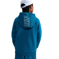 Nike Club Fleece Sportswear Trainingspak Hooded Kids Donkerblauw Wit