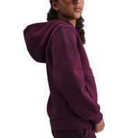 Nike Kylian Mbappé Club Fleece Hoodie Kids Bordeauxrood Oranje