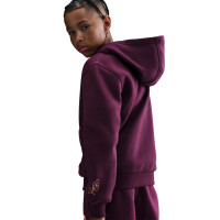 Nike Kylian Mbappé Club Fleece Survêtement de Jogging à Capuche Enfants Bordeaux Orange
