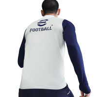 Nike Inter Milan Strike Trainingstrui 1/4-Zip 2025-2026 Lichtgrijs Donkerblauw Wit