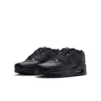 Baskets Nike Air Max 90 en cuir pour enfants, noires