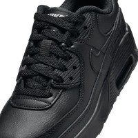 Baskets Nike Air Max 90 en cuir pour enfants, noires