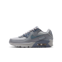 Baskets Nike Air Max 90 en cuir pour enfants gris bleu