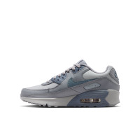Baskets Nike Air Max 90 en cuir pour enfants gris bleu