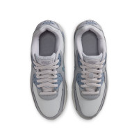 Baskets Nike Air Max 90 en cuir pour enfants gris bleu