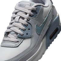 Baskets Nike Air Max 90 en cuir pour enfants gris bleu