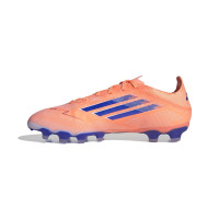 adidas F50 Pro Gazon Naturel Artificiel Chaussures de Foot (MG) Orange Bleu Blanc