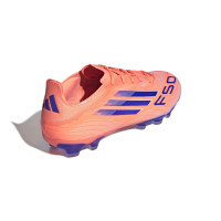 adidas F50 Pro Gazon Naturel Artificiel Chaussures de Foot (MG) Orange Bleu Blanc