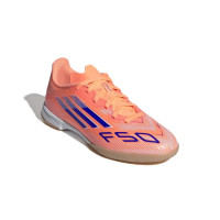 adidas F50 League Chaussures de Foot en Salle (IN) Enfants Orange Bleu Blanc
