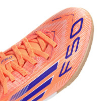 adidas F50 League Chaussures de Foot en Salle (IN) Enfants Orange Bleu Blanc