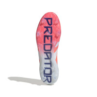 adidas Predator Elite Sans Lacets Gazon Naturel Chaussures de Foot (FG) Orange Blanc Bleu