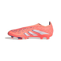 adidas Predator League Sans Lacets Gazon Naturel Artificiel Chaussures de Foot (MG) Orange Blanc Bleu