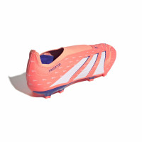 adidas Predator League Sans Lacets Gazon Naturel Artificiel Chaussures de Foot (MG) Orange Blanc Bleu