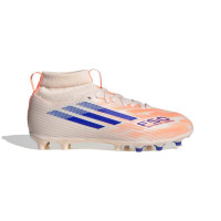 adidas F50 Sparkfusion League Gazon Naturel Artificiel Chaussures de Foot (MG) Enfants Orange Bleu
