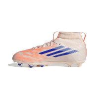 adidas F50 Sparkfusion League Gazon Naturel Artificiel Chaussures de Foot (MG) Enfants Orange Bleu