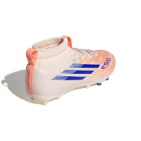adidas F50 Sparkfusion League Gazon Naturel Artificiel Chaussures de Foot (MG) Enfants Orange Bleu