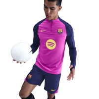 Nike FC Barcelona Strike Trainingstrui 1/4-Zip 2025-2026 Felpaars Donkerblauw Goud