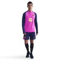 Nike FC Barcelona Strike Trainingstrui 1/4-Zip 2025-2026 Felpaars Donkerblauw Goud
