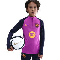 Nike FC Barcelona Strike Trainingspak 1/4-Zip 2025-2026 Kids Felpaars Donkerblauw Goud