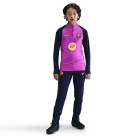 Nike FC Barcelona Strike Trainingspak 1/4-Zip 2025-2026 Kids Felpaars Donkerblauw Goud