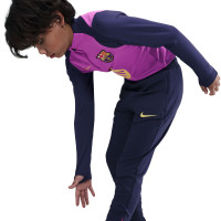 Nike FC Barcelona Strike Trainingspak 1/4-Zip 2025-2026 Kids Felpaars Donkerblauw Goud