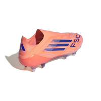 adidas F50 Elite Sans Lacets Crampons Vissés Chaussures de Foot (SG) Orange Bleu Blanc