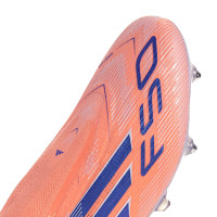 adidas F50 Elite Sans Lacets Crampons Vissés Chaussures de Foot (SG) Orange Bleu Blanc