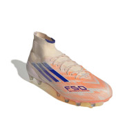 adidas F50 Sparkfusion Elite Gazon Naturel Artificiel Chaussures de Foot (MG) Femmes Orange Bleu