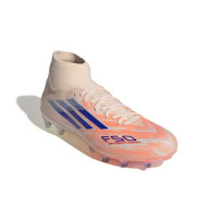 adidas F50 Sparkfusion Pro Gazon Naturel Artificiel Chaussures de Foot (MG) Femmes Orange Bleu