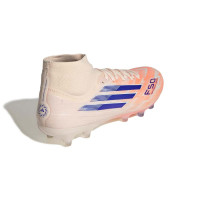 adidas F50 Sparkfusion Pro Gazon Naturel Artificiel Chaussures de Foot (MG) Femmes Orange Bleu