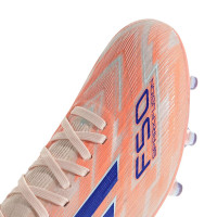 adidas F50 Sparkfusion Pro Gazon Naturel Artificiel Chaussures de Foot (MG) Femmes Orange Bleu