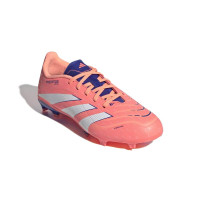 adidas Predator League Gazon Naturel Artificiel Chaussures de Foot (MG) Enfants Orange Blanc Bleu