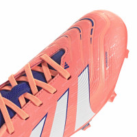 adidas Predator League Gazon Naturel Artificiel Chaussures de Foot (MG) Enfants Orange Blanc Bleu